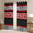 thumbnail image 3 of Feelyou Hippie Western Damask Black Out Curtains, Modern Abstract Ombre Red Curtains Pack of 2 (42x63 Each), Teens Adult Women Bedroom Curtains, Blackout Curtains Room Decor, 3 of 7