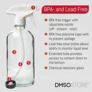8 oz. Glass Spray Bottles 2 Pack w/ White Trigger Sprayer, Adjustable