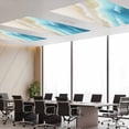 thumbnail image 3 of 1 Pack Abstract Beach Fluorescent Light Covers for Ceiling Lights Light Blue Beige Ombre Ocean Wave Coastal Sand Magnetic Ceiling Light Covers Overhead Light Filters for Office Classroom Home, 3 of 9