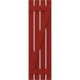 thumbnail image 5 of Ekena Millwork 15 1/2"W x 81"H Americraft Four Board (2 Batten) Exterior Real Wood Spaced Board-n-Batten Shutters w/ Z-Bar (Per Pair), Fire Red, 5 of 10