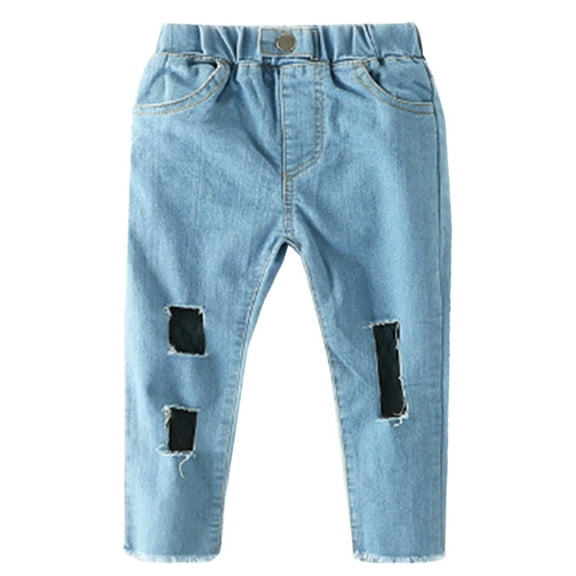 stylesilove Chic and Fun Girls Skinny Jeans With Mesh Lining (120/5-6 Years)