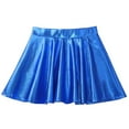 thumbnail image 3 of Haitryli Kids Girls Mini Skirt Metallic Pleated Flared Skater Dance Skirt Costume Cheering Dancewear Royal Blue 6, 3 of 5
