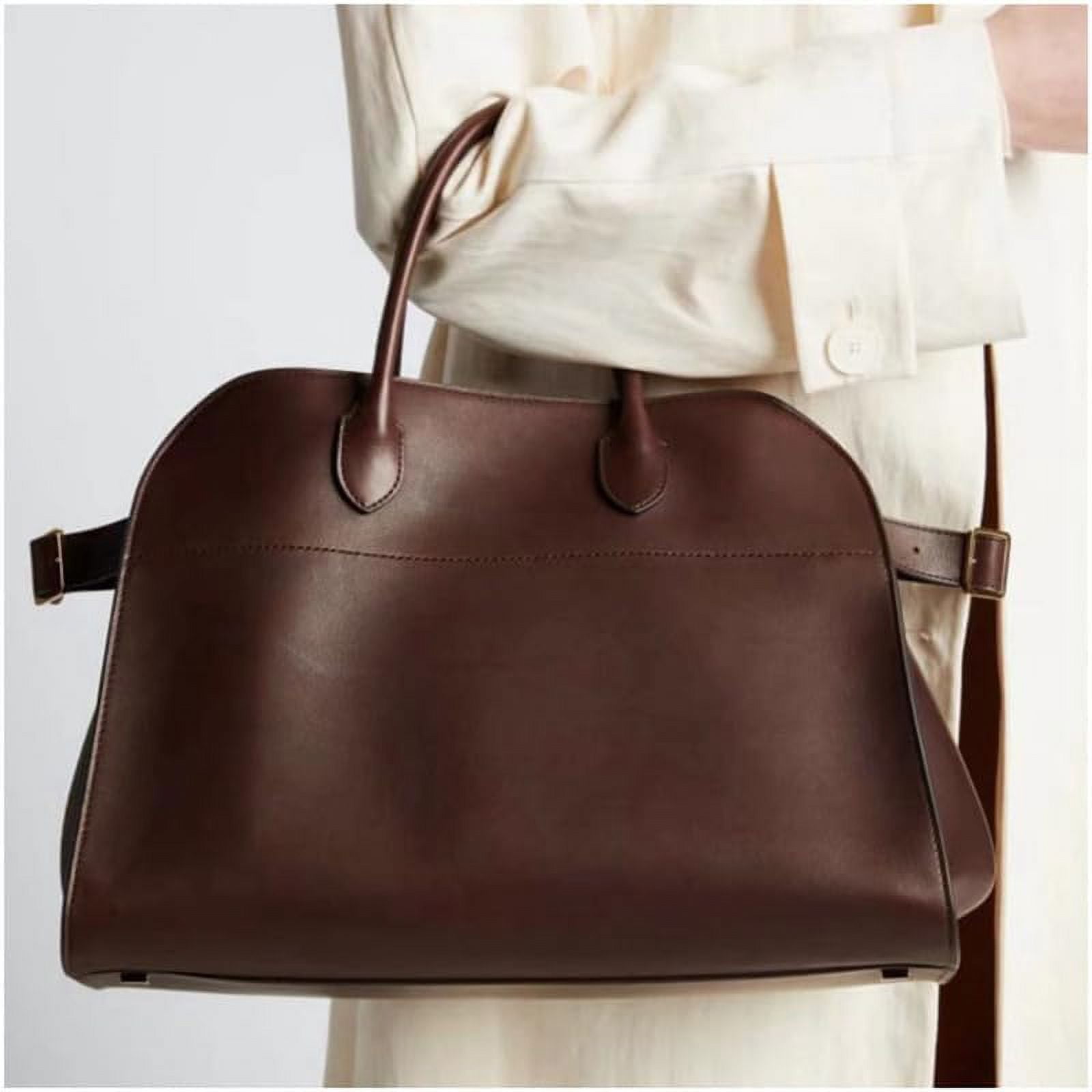 QIUYI Genuine Leather Tote Bag for Women Large Capacity Work Tote Top-handle Bag Vintage Hobo Handbag Casual Satchel Bag