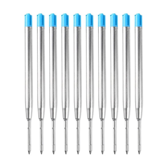 10Pcs Metal Ballpoint Pen Refills, Replaceable Black Ink Refills, 1mm Medium Point Pen Refills, Ball Points Pen Refills