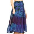 thumbnail image 4 of Sakkas Antonia Women's Skirt Tie Dye Boho Elastic Waist Adjustable Embroidery - Royal Blue - One Size, 4 of 5