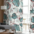 thumbnail image 4 of Sheer Curtains 84 inches Long, Mid Century Vintage Flowers Leaves Butterflies Light Filtering Sheer Window Curtains Rod Pocket Voile Drapes for Bedroom Living Room, 52"W x 84"L 2 Panels, 4 of 7