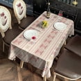 thumbnail image 5 of Pink Geometric Striped Pattern Rectangle Tablecloth 60"x102",Waterproof Polyester Rectangle Table Cloth, Wipeable Spillproof Polyester Tablecloth for Dining, Camping, Indoor and Outdoor, 5 of 6