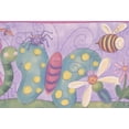 thumbnail image 1 of Abeille Papillon Libellule Serpent Araignée Fleur Violet Papier Peint Frontière Enfants Conception, Rouleau 15' x 9", 1 of 3