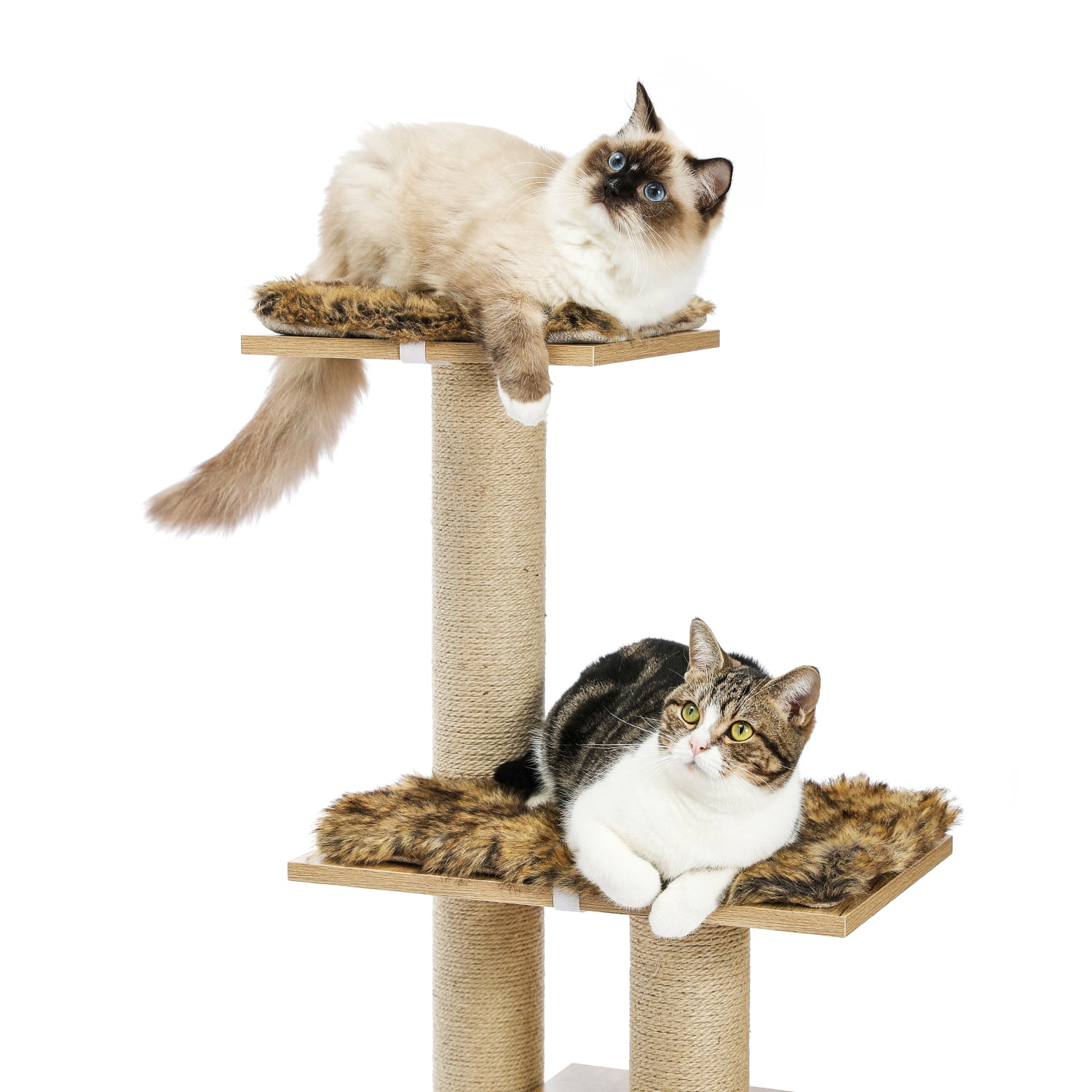 Pefilos 57" 4 Levels Platform Cat Tree House, Cat Condo for Large Cats with Fully Scratching Posts, Cat Tower for Indoor, Beige Pefilos 57" 4 Levels Platform Cat Tree House, Cat Condo for Large Cats with Fully Scratching Posts, Cat Tower for Indoor, Beige