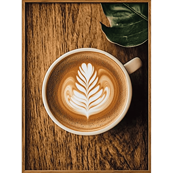 Latte Art Coffee Cup Decor Painting/Canvas Art, Suitable for Decorating Living Room, Bedroom, Kitchen, Dining Room, Office, Cafe, Restaurant, Bar, Coffee Shop, Study Room, or Home Decor.
