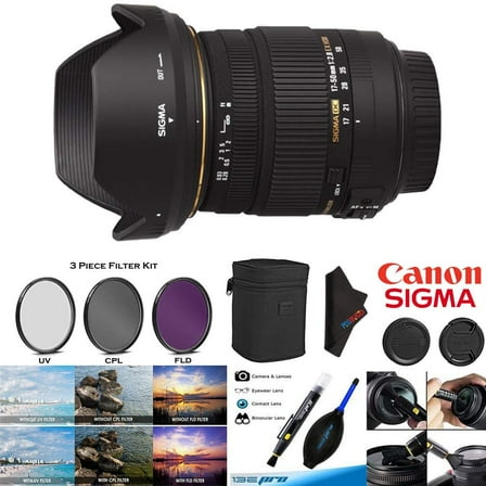 Sigma 17-50mm f/2.8 EX DC OS HSM Zoom Lens for Canon DSLRs with APS-C Sensors   Pixibytes Advanced Bundle