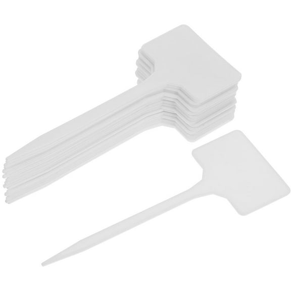 LEORX 20Pcs Plastic Plant Tags for Garden Plant Identification White