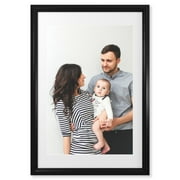 20x30 Fine Art Polar White Mat Photo Print with 24x36 2" Traditional Black Frame