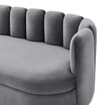 thumbnail image 5 of Tufted Sofa, Grey Gray, Velvet, Modern Contemporary, Mid Century Living Hotel Lounge Cafe Lobby, 5 of 8