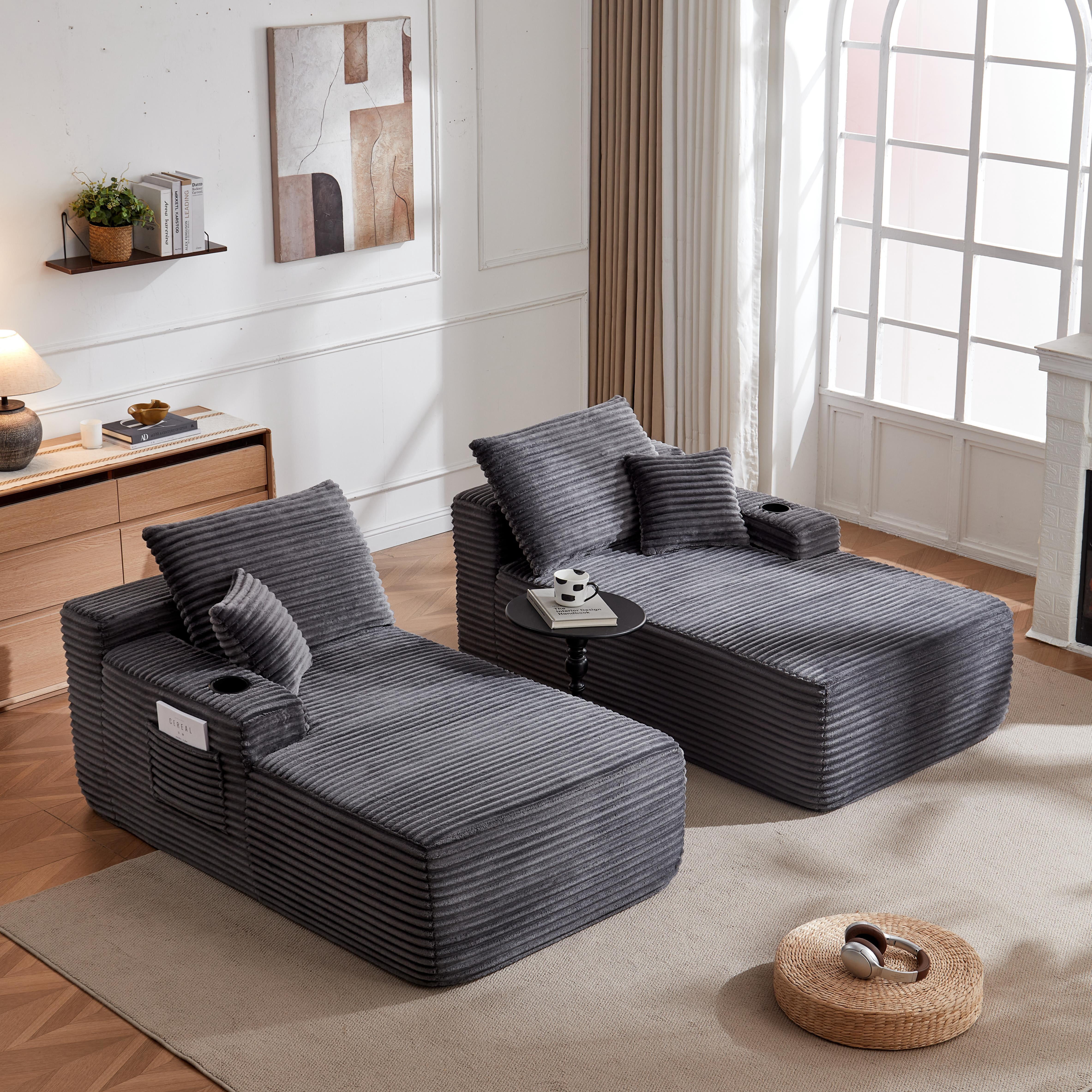 avobird 69" Cloud Loveseat, L-Shaped Modular Sofa with Deep-Seat Design, Comfortable 2 Seater Couch for Modern Living Room, Plush Fabric, Gray