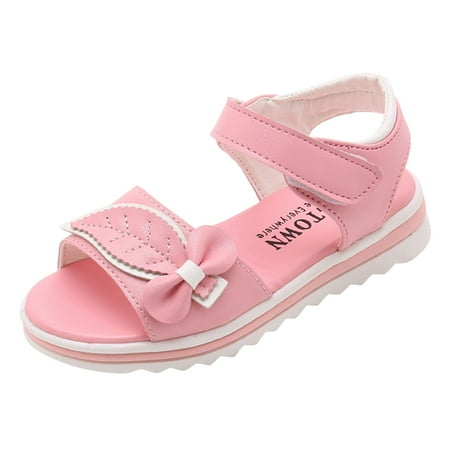 

Girls Sandals Fashion Flower Thick Sole Soft Sole Comfortable Princess Sandal Pink 33 9.5Y-10Y