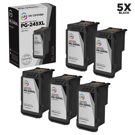 LD Remanufactured Replacements for PG-245XL / 8278B001AA 5PK HY Black Cartridges for use in PIXMA iP2820  MG2420  MG2520  MG2920  MG2922  MG2924  & MX492 s