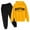 Yellow, variant on Lkhaha Boys Clothes 2 Piece Set Long Sleeve Boston Letter Print Hoodie Sweatshirts And Sweatpants Kids Matching Sets Size 5-6 Years