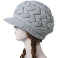 thumbnail image 2 of Holzlrgus Womens Winter Beanie Warm Knitted Slouchy Wool Hats Cap with Visor, 2 of 7