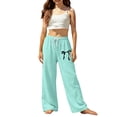 thumbnail image 6 of PMVFHDE Girls Straight Leg Pants Classic Casual Trousers Comfortable Kids Bottoms Everyday Wear Versatile School Outfits Mint Green,12-13 Years, 6 of 6
