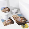 thumbnail image 4 of 4 Pcs Bathroom Shower Curtain Set,Bathroom Sets with Rugs (Bath Mat,U Shape and Toilet Lid Cover Mat), Beach Shell Bathroom Decor Set, 4 of 8