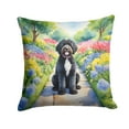 thumbnail image 1 of Portuguese Water Dog Spring Path Throw Pillow, 1 of 1