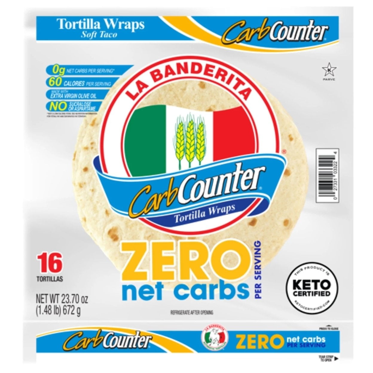 La Banderita Carb Counter Zero Net Carbs Soft Taco 16 Count