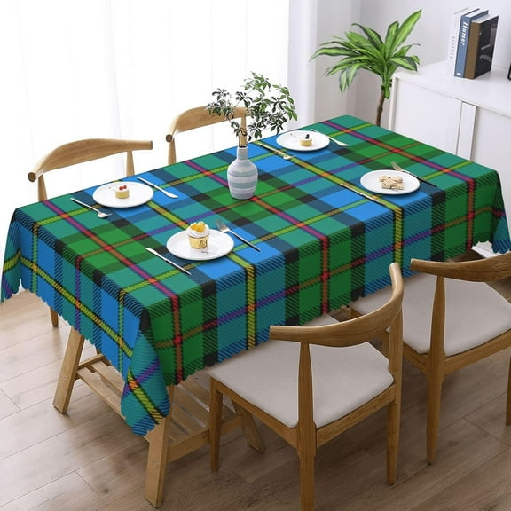 Rectangle Table Cloth, Scottish Clan MacLeod of Harris Tartan Plaid Resistant Washable Tablecloth Decorative Table Cover for Dining, Indoor and Outdoor