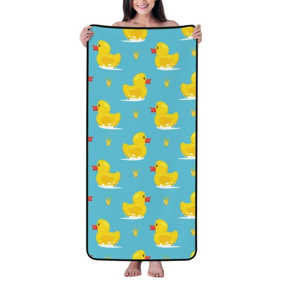 Cotton Bath Towels for Bathroom - Cute Duck Swimming Microfiber Quick Dry Towels for Body Bath Sheets, Personalized Beach Towel, Soft Shower Towels for Travel Home Beach 27*55in