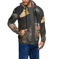 thumbnail image 2 of Uemuo Graffiti Cool Duck for Men's Fashion Full-zip Hoodies & Sweatshirts with Kangaroo Pocket, Zip-up Hooded Sweatshirt, Moisture Wicking & Breathable-3X-Large, 2 of 5