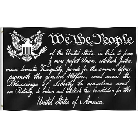 3X5 WE THE PEOPLE DECLARATION OF INDEPENDENCE BLACK TACTICAL FLAG BANNER