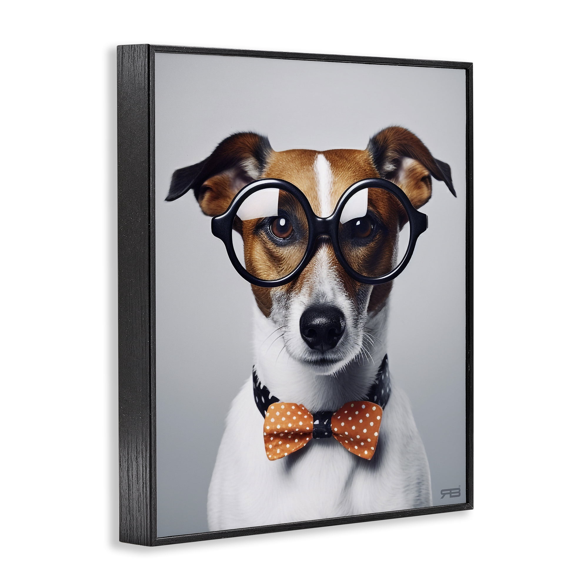 Stupell Industries Hipster Bowtie Dog Animals & Insects Painting Black Framed Art Print Wall Art, 11 x 14