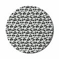 thumbnail image 1 of Black and White Mouse Pad for Computers, Monochrome Illustration of Pandas Indigenous Chinese Endangered Spices, Round Non-Slip Thick Rubber Modern Mousepad, 8" Round, Black White, by Ambesonne, 1 of 2