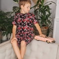thumbnail image 4 of Fotbe Rose Flowers Pijama Estampada de 2 Piezas para Niños – Ropa de Dormir de Manga Corta Cómoda para Niños y Niñas, Camiseta y Shorts de Algodón-XX-Large, 4 of 6