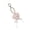 Pink, variant on O Modern Heart Shape Keychain Decorated with Lace Pattern and Pearls Accent, Fashionable bag Decoration Beaded Keyring