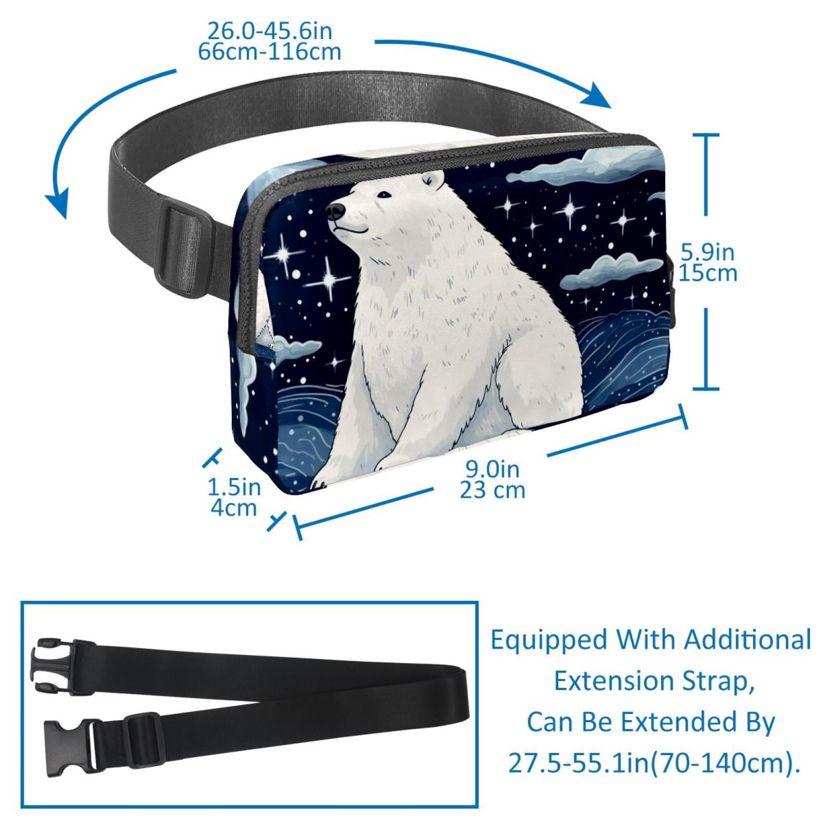 Starry sky polar bear Lightweight and Adjustable Running Belt Waist Pack Waist Bags for Unisex with Extension Strap