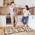 thumbnail image 6 of 2-Piece Kitchen Rugs Set Non-Slip Mats Carpet Floor for Kitchen, Bathroom (19.7"x27.6" & 19.7"x47.2") Cute Brown Bow, 6 of 7