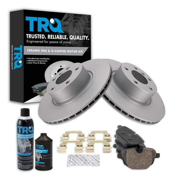 TRQ Rear Ceramic Brake Pads & Rotors Kit Fits 2011-2016 BMW X3 2015-2016 X4 BKA24706