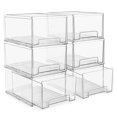 thumbnail image 1 of Cajones de almacenamiento transparentes grandes apilables Sorbus, paquete de 6, 1 of 8