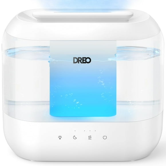 Dreo Humidificadores para recámara, relleno superior de 4 litros para habitación grande, tiempo de funcionamiento de 36 horas, humidificador de aire silencioso de gran tamaño de 28 dB, para guardería