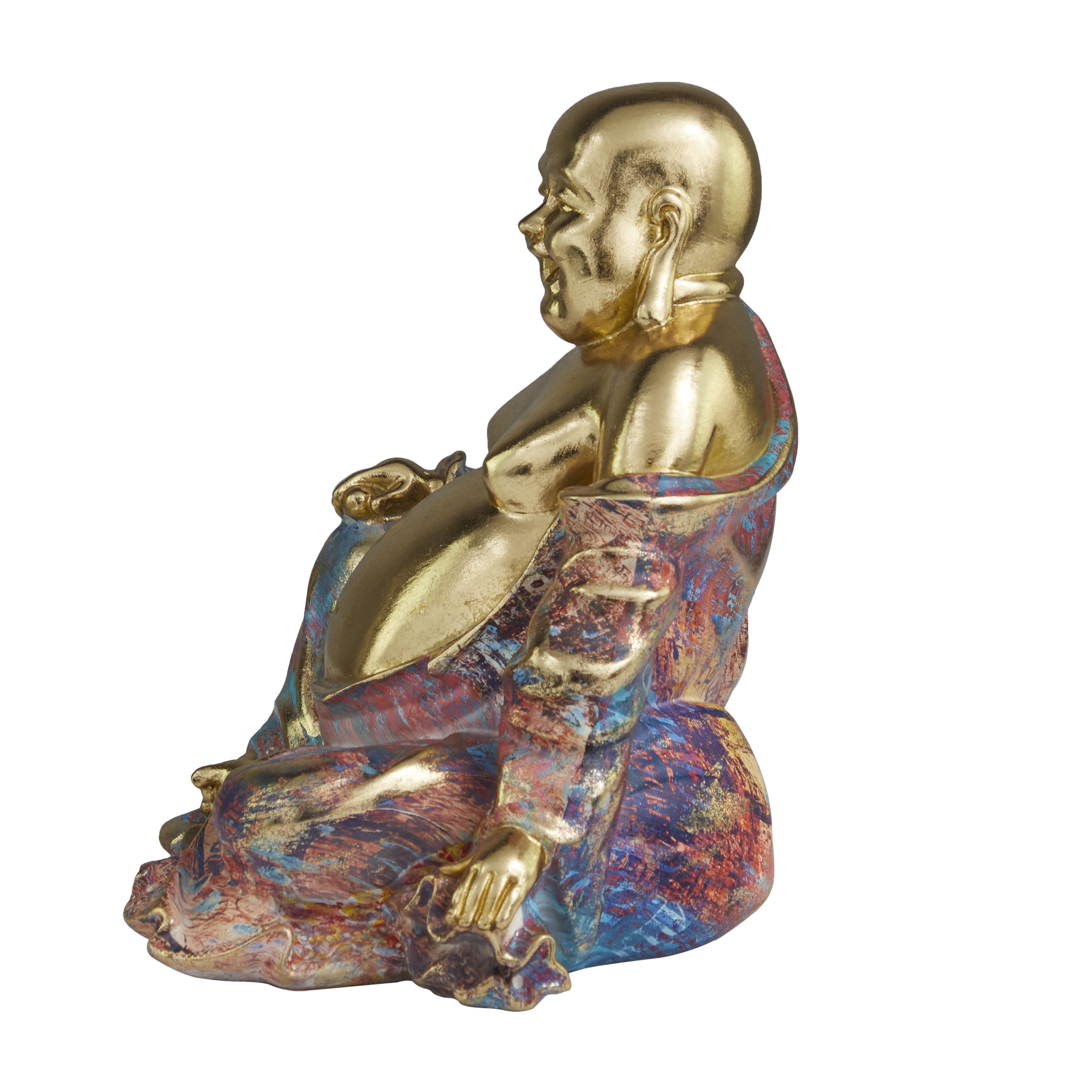 10" x 11" Multi Colored Resin Buddha Sculpture, by DecMode