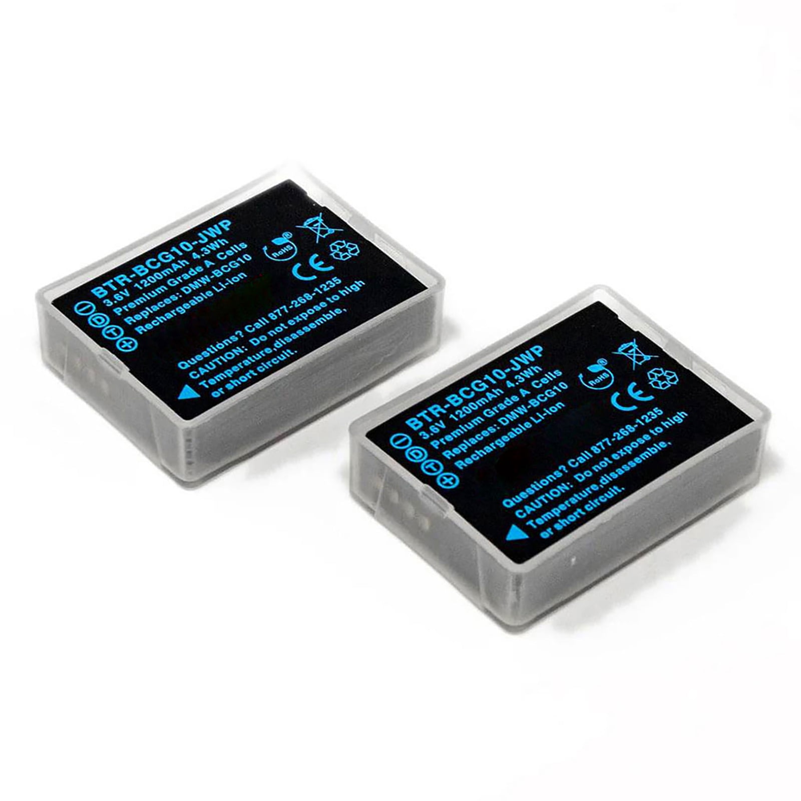 Replacement for Panasonic Lumix DMC-ZX1 Battery (2-Pack, 1200mAh