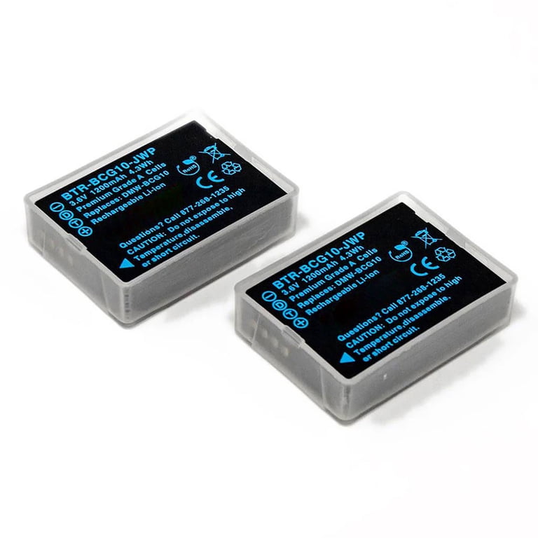 Replacement for Panasonic Lumix DMC-ZX1 Battery (2-Pack, 1200mAh