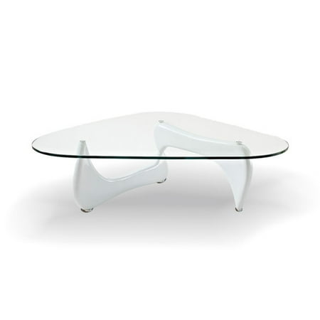 Triangle Style Coffee Table White Color With Clear Gl Top Triangle Style Coffee Table White Color With Clear Gl Top