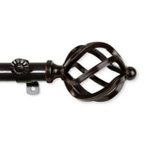 Contemporary Home Living 127" Chocolate Brown Roman Contemporary Single Window Curtain Rod