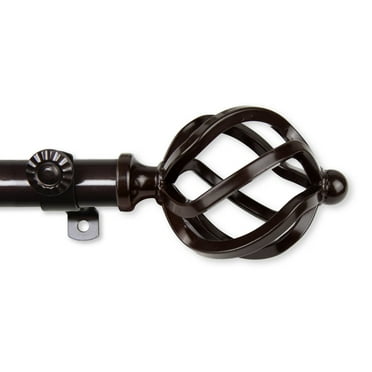 Contemporary Home Living 127" Chocolate Brown Roman Contemporary Single Window Curtain Rod