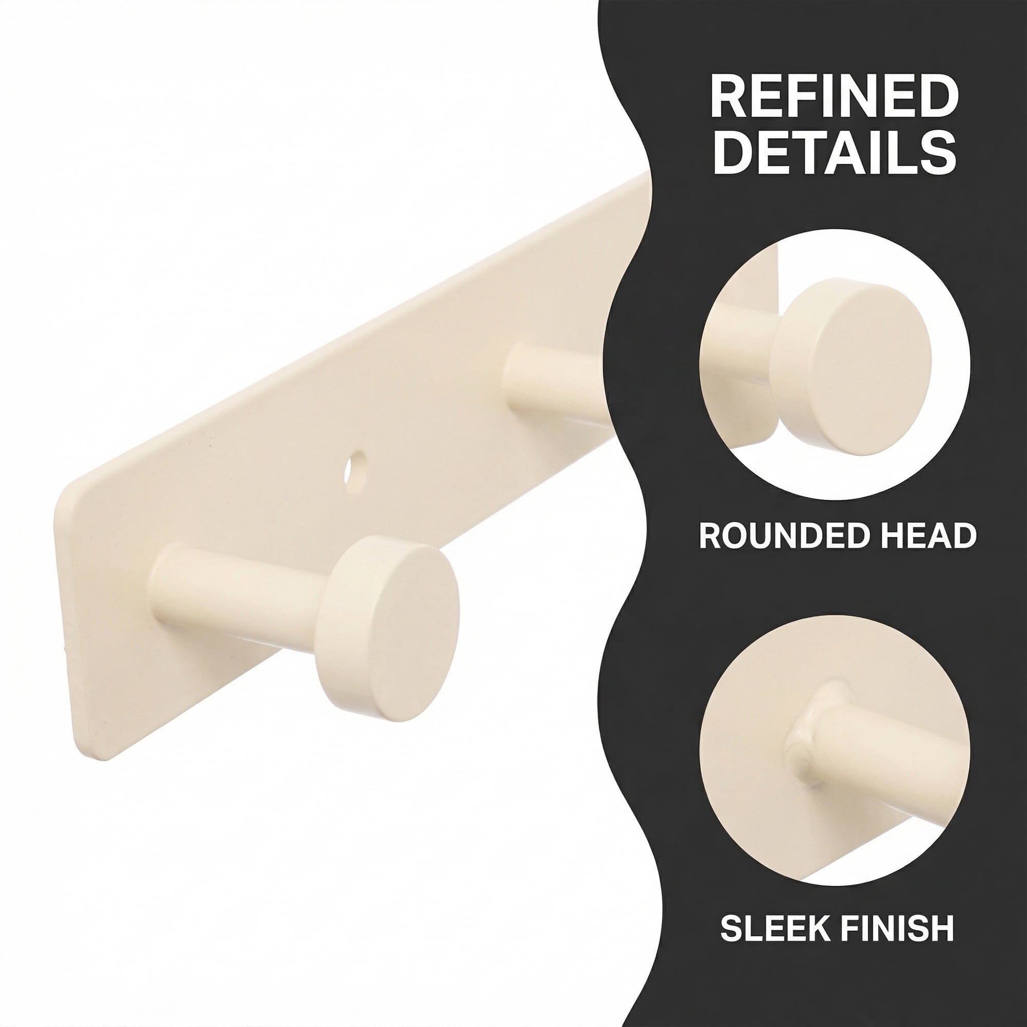 Unique Bargains Coat Rack Wall Mount Aluminum Hook Hat Rack for Entryway White 13"x1.2"