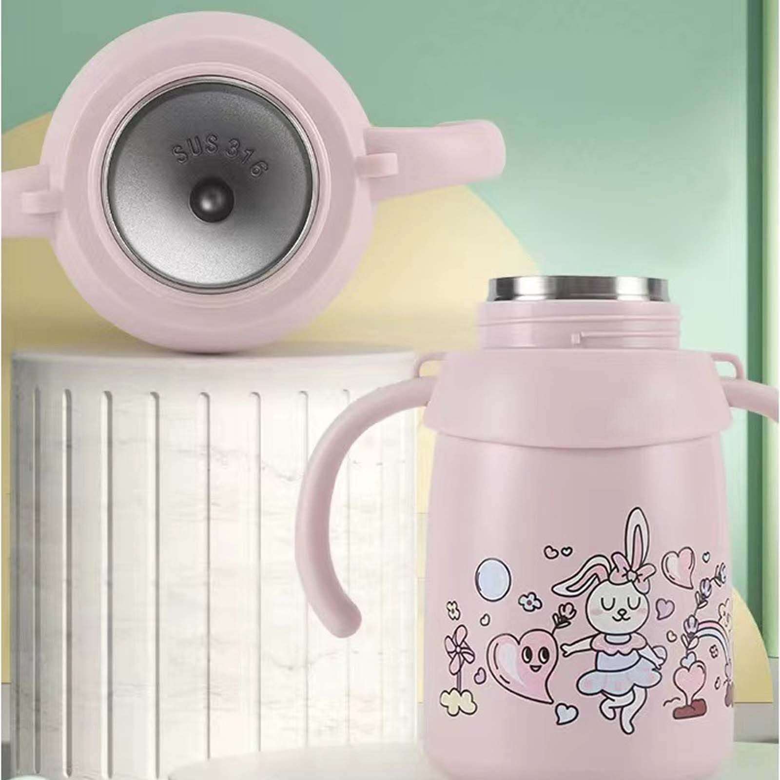 Dienrx Beige Insulated Stainless Steel Sippy Cup - Leak-Proof Toddler Tumbler with Handle | 316 Steel, Soft Straw for Youth, Daily Use, Outdoor, Parents, Caregivers