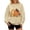 Beige, variant on Womens Plus Size Halloween Cat Pumpkin Sweatshirt Retro 90s Graphic Crewneck Soft Fall Pullover Tops Beige L