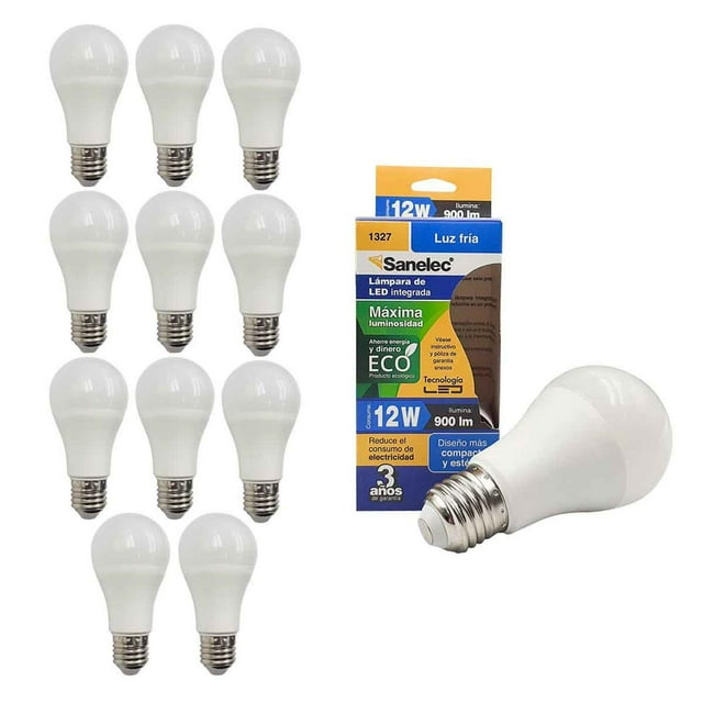 Foco Led 12W Sanelec 1327 Luz Blanca 6500K 12 Piezas Sanelec 1327